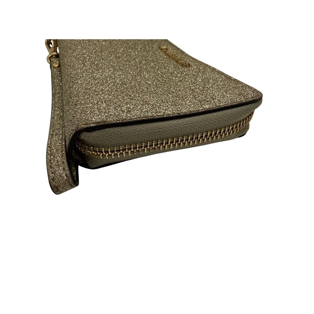 Michael Kors Jet Set Travel Continental Wallet, Pale Gold Glitter, Zip Around